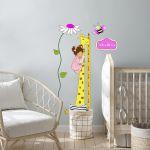 Wall stickers height measure, Giraffe , girl