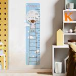 Wall stickers height measure Moon and girl