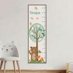 Wall stickers height measure Forest animals
