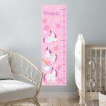 Wall stickers height measure Rainbow and unicorns