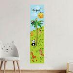 Wall stickers height measure, land animals