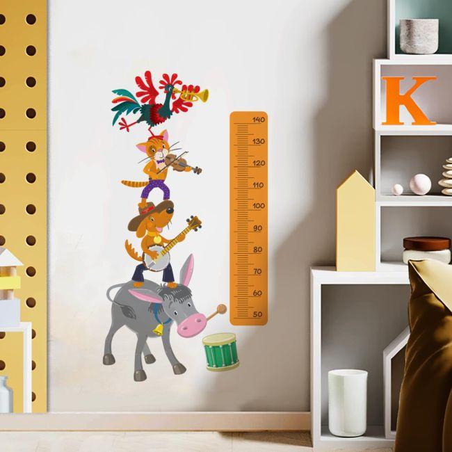 Wall stickers height measure, The Bremen Town Musicians 