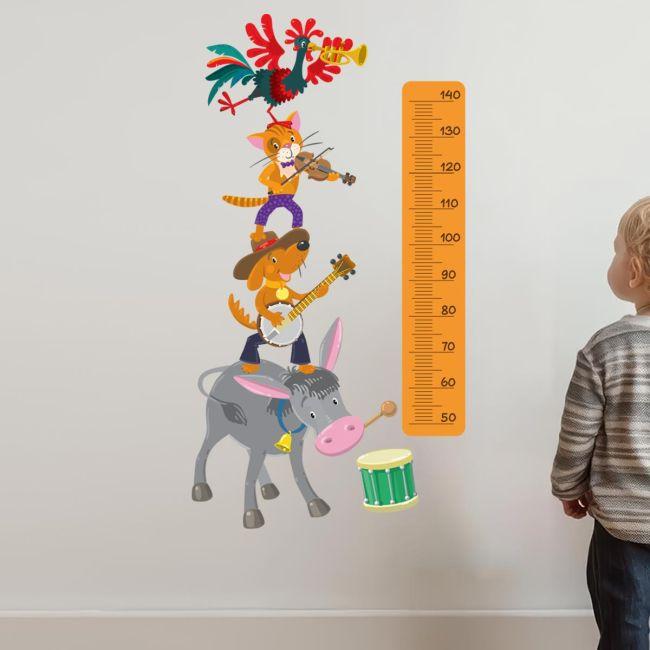 Wall stickers height measure, The Bremen Town Musicians 