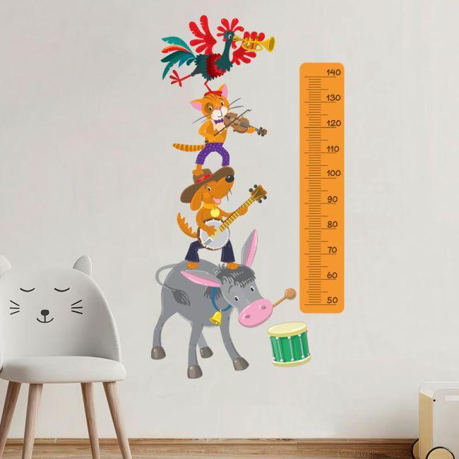 Wall stickers height measure, The Bremen Town Musicians 