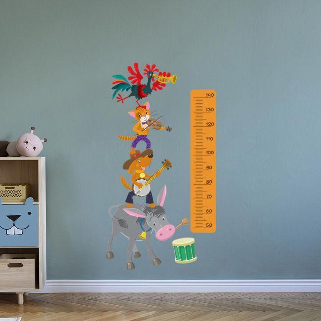 Wall stickers height measure, The Bremen Town Musicians 