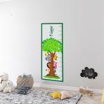 Wall stickers height measure Tree animals