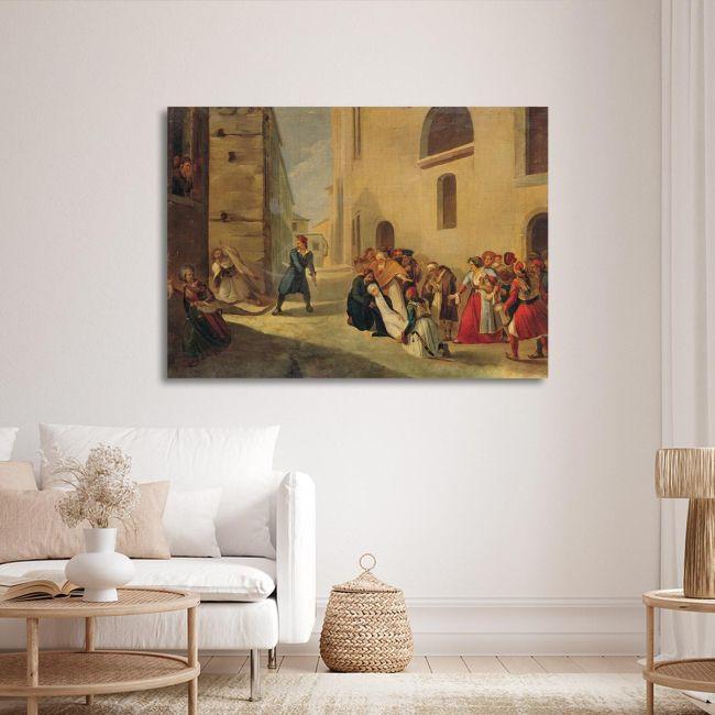 Canvas print The murder of Kapodistria, Tsokos