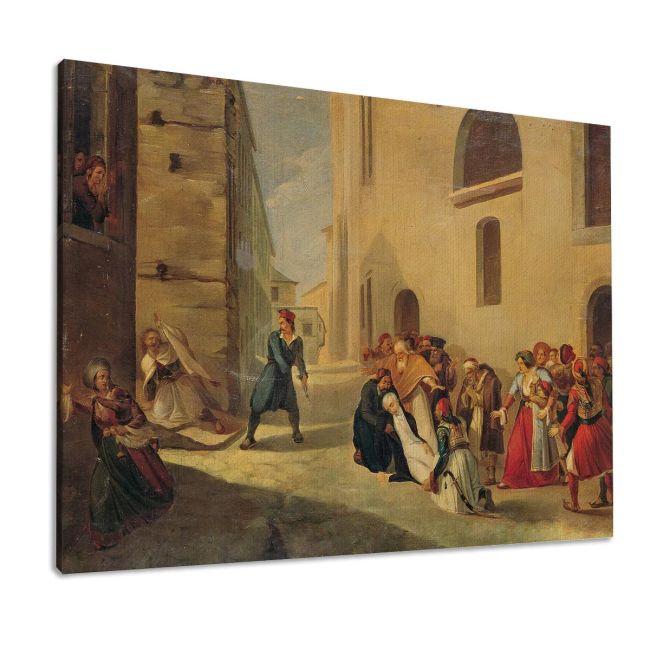 Canvas print The murder of Kapodistria, Tsokos