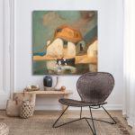 Canvas print House and a boat, Oikonomou