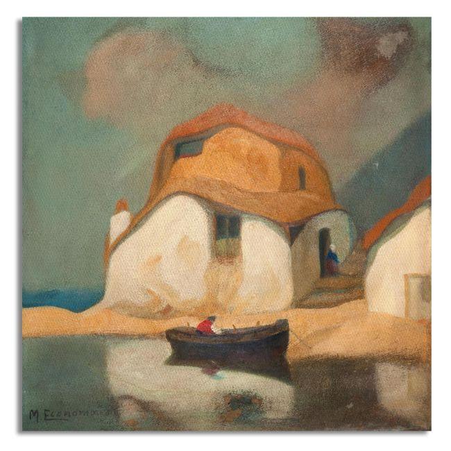 Canvas print House and a boat, Oikonomou