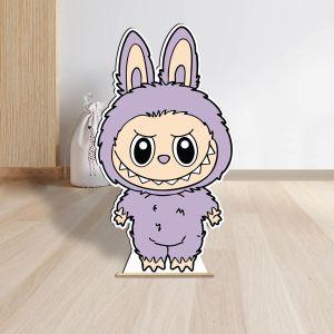 Wooden Labubu purple