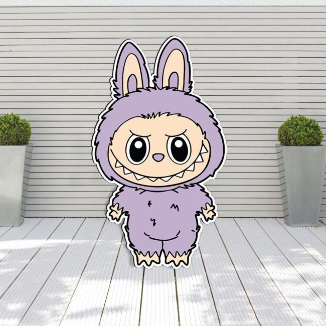 Wooden Labubu purple