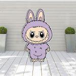 Wooden Labubu purple
