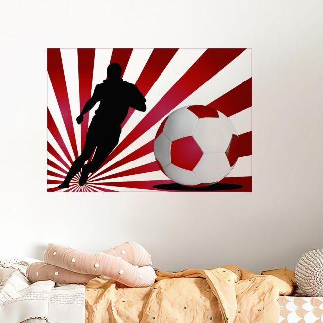 Wall stickers Footballer with red background