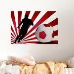Wall stickers Footballer with red background