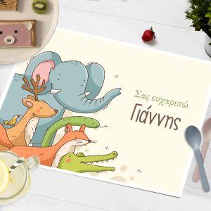 Placemat, Painted animals of the earth