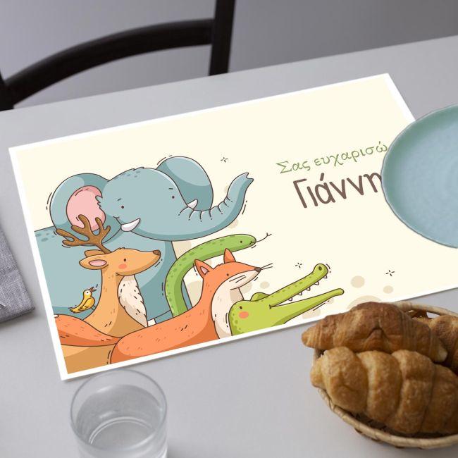 Placemat, Painted animals of the earth