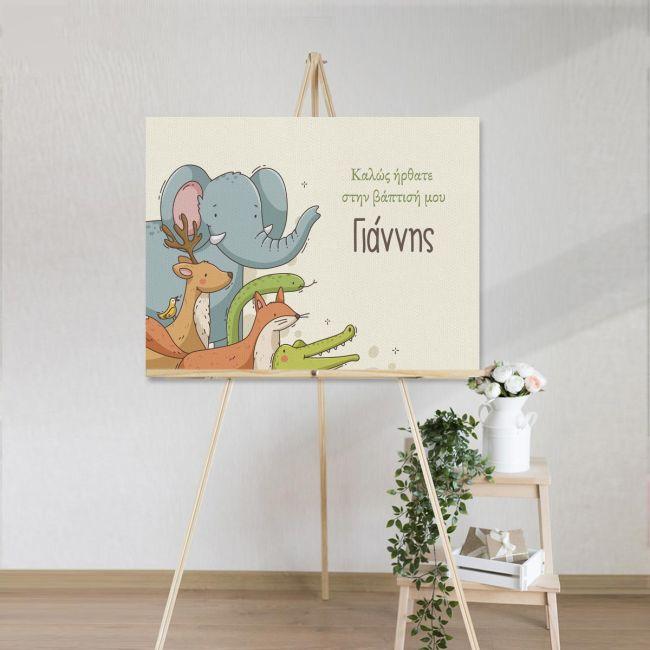 Canvas print Vaptism welcome, Painted animals of the earth