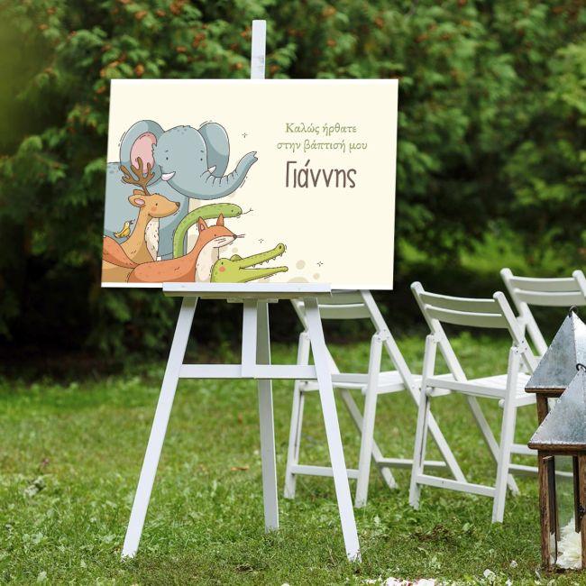 Canvas print Vaptism welcome, Painted animals of the earth