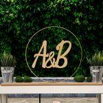 Couple Initials united, wood