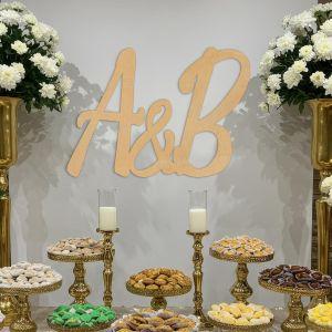 Αρχικά ζευγαριού ενωμένα, ξύλινα 2