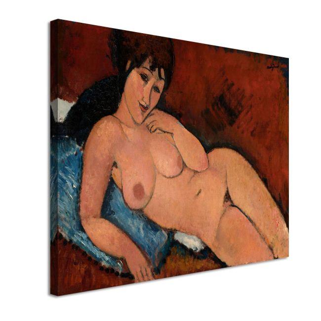Πίνακας ζωγραφικής Nude on a blue cushion, Modigliani