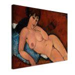 Canvas print Nude on a blue cushion, Modigliani