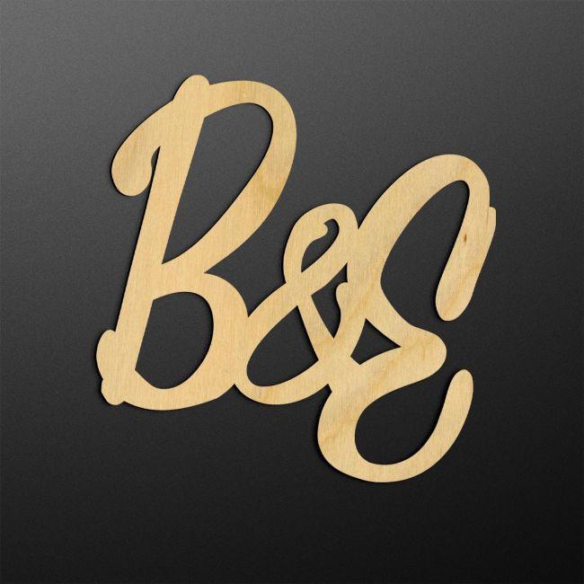 Couple Initials united, woodart 2