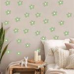 Wall stickers daisies abstract, mint