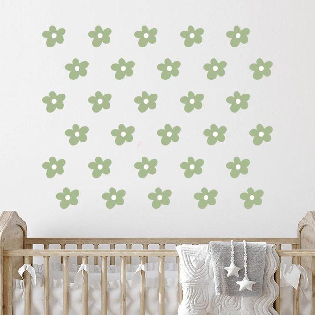 Wall stickers daisies abstract, mint