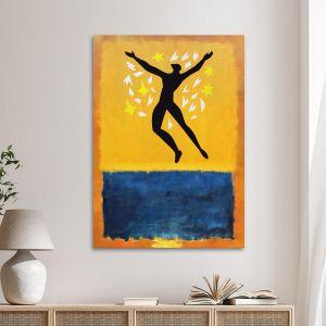 Canvas print Icarus over yellow and blue (original Rothko and Matisse)