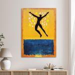 Canvas print Icarus over yellow and blue (original Rothko and Matisse)
