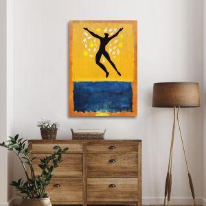 Πίνακας ζωγραφικής Protopunk Icarus over yellow and blue (original Rothko and Matisse) Καμβάς τελαρωμένος Όψη 1 2