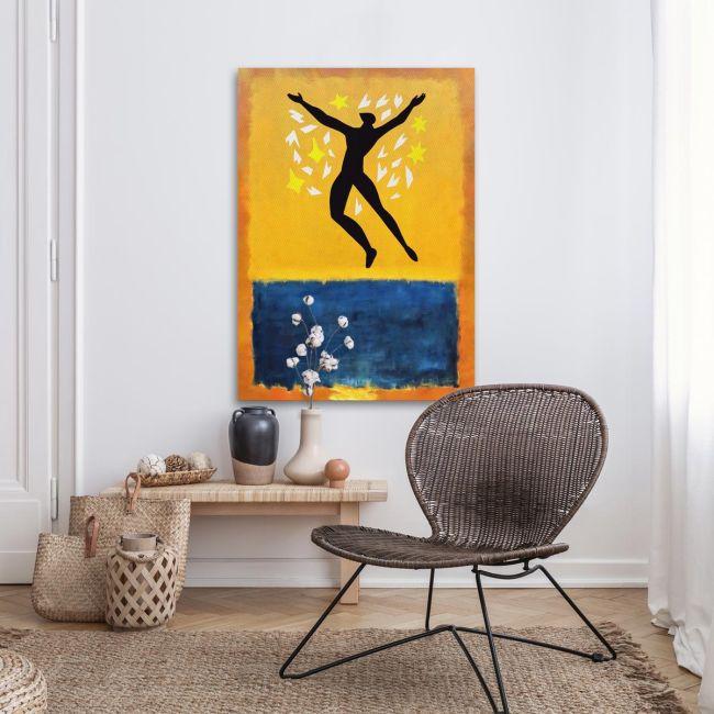 Canvas print Icarus over yellow and blue (original Rothko and Matisse)