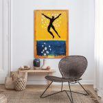 Canvas print Icarus over yellow and blue (original Rothko and Matisse)