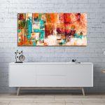 Πίνακας σε καμβά Multicolor abstract, πανοραμικός