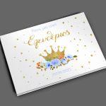 Wishes book, Golden crown and blue roses