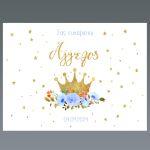 Placemat, Golden crown and blue roses