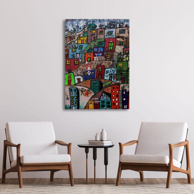 Canvas print urban landscape, Paysage urbain vertical