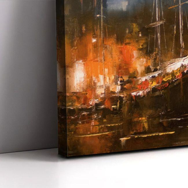 Canvas print Boats, Boats in harbor