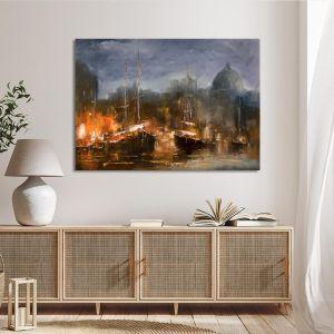 Canvas print Boats, Boats in harbor 2