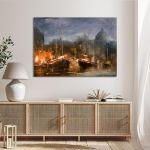 Canvas print Boats, Boats in harbor