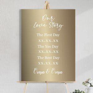 Gold Plexiglass sign Wedding Welcome