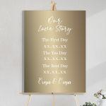 Gold Plexiglass sign Wedding Welcome
