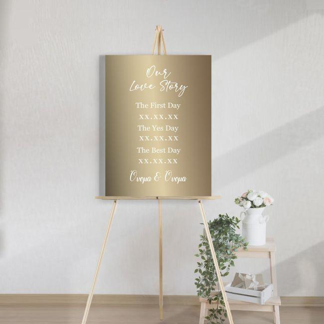 Gold Plexiglass sign Wedding Welcome