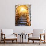 Canvas print Old stone stairways in Palamidi fortress