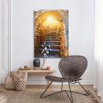 Canvas print Old stone stairways in Palamidi fortress