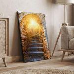 Canvas print Old stone stairways in Palamidi fortress