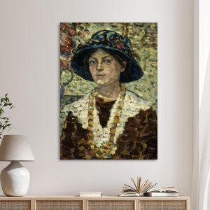 Canvas print Portrait of a girl with flowers, Prendergast M. B.