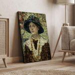 Canvas print Portrait of a girl with flowers, Prendergast M. B.